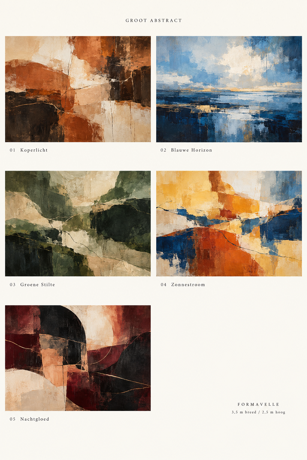 Overzicht van 5 kunstconcepten in de stijl Groot abstract