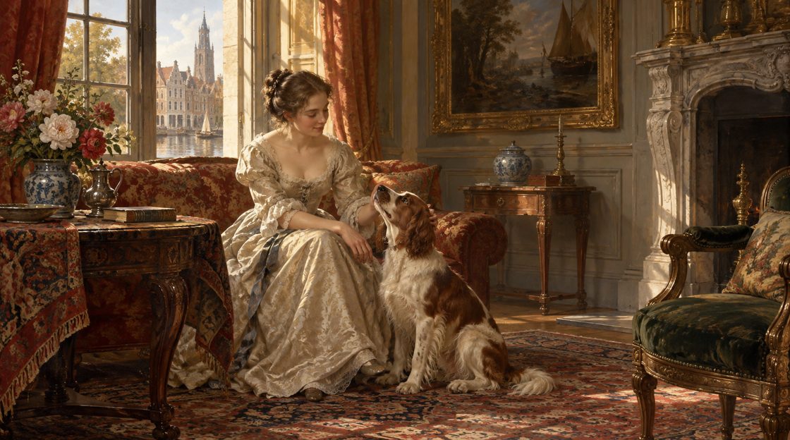 Hond in de salon