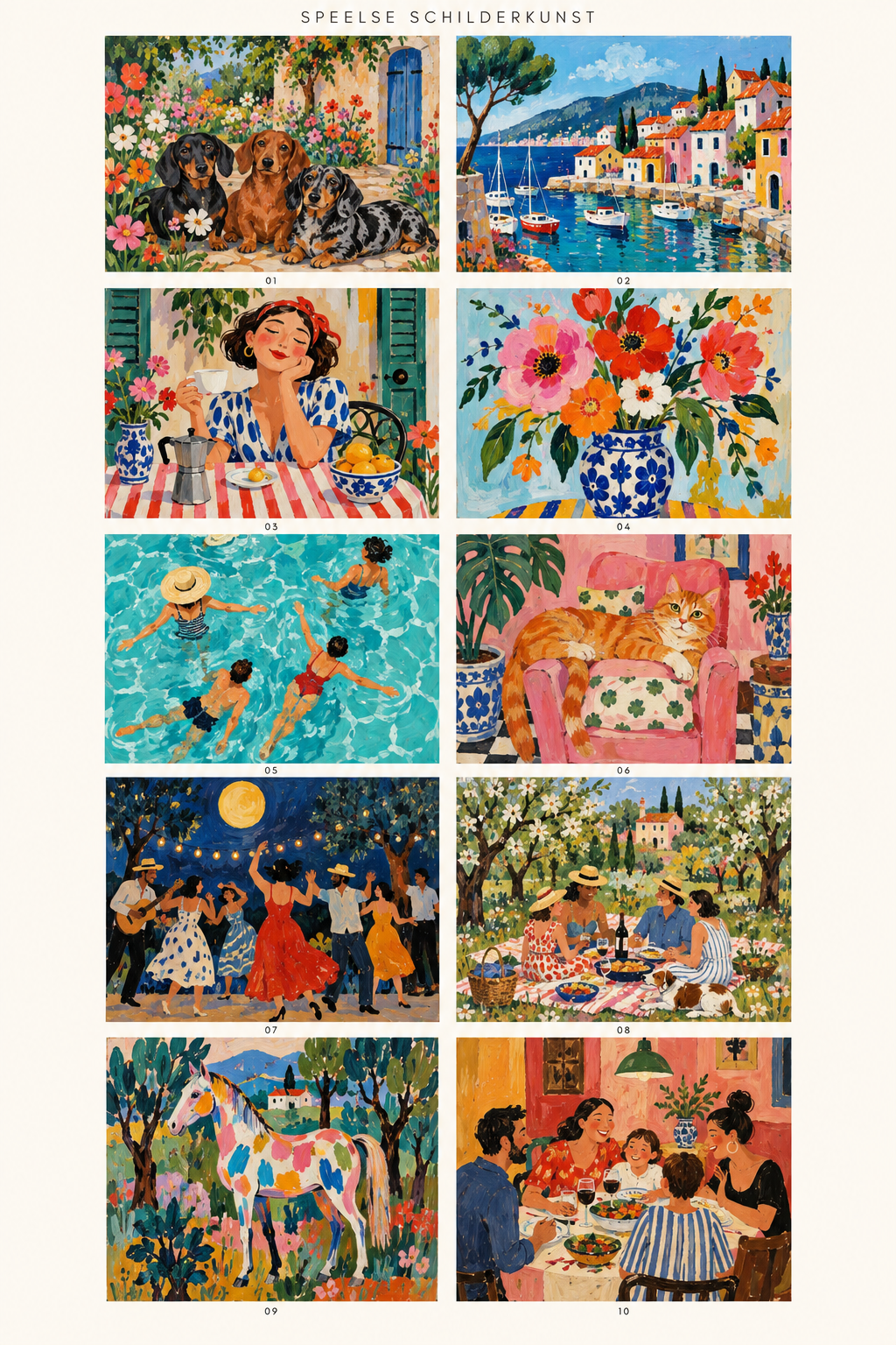 Overzicht van 10 kunstconcepten in de stijl Vrolijk & kleurrijk